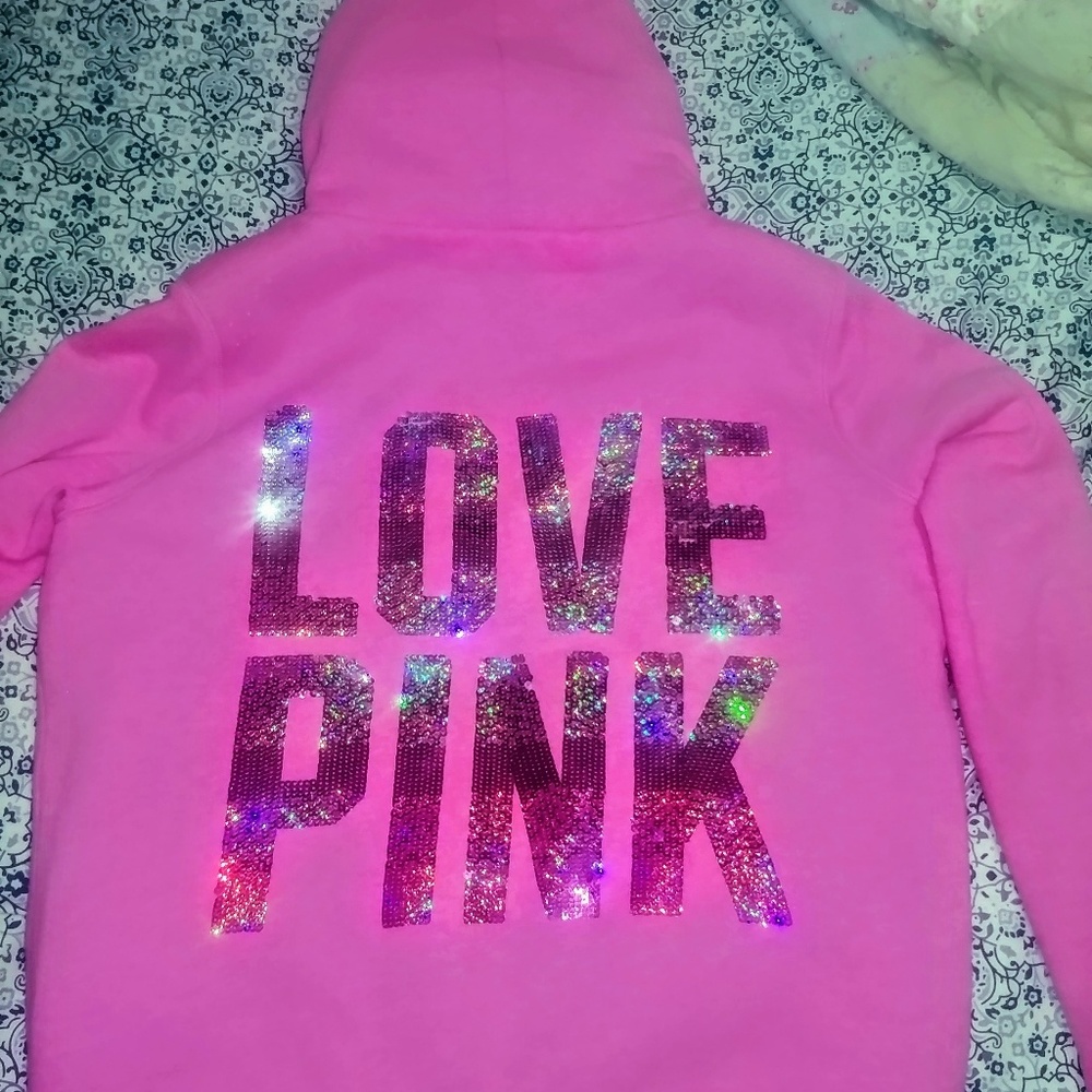 Victoria's Secret Pink Faux fur hoodie